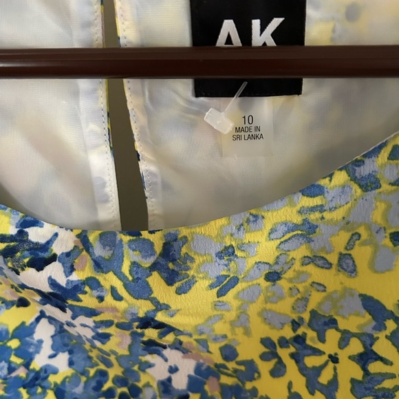 Anne Klein blue and yellow midi dress - Picture 3 of 3